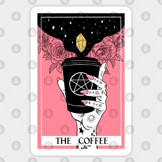 Tarot card The Coffee Sticker by OccultOmaStore
